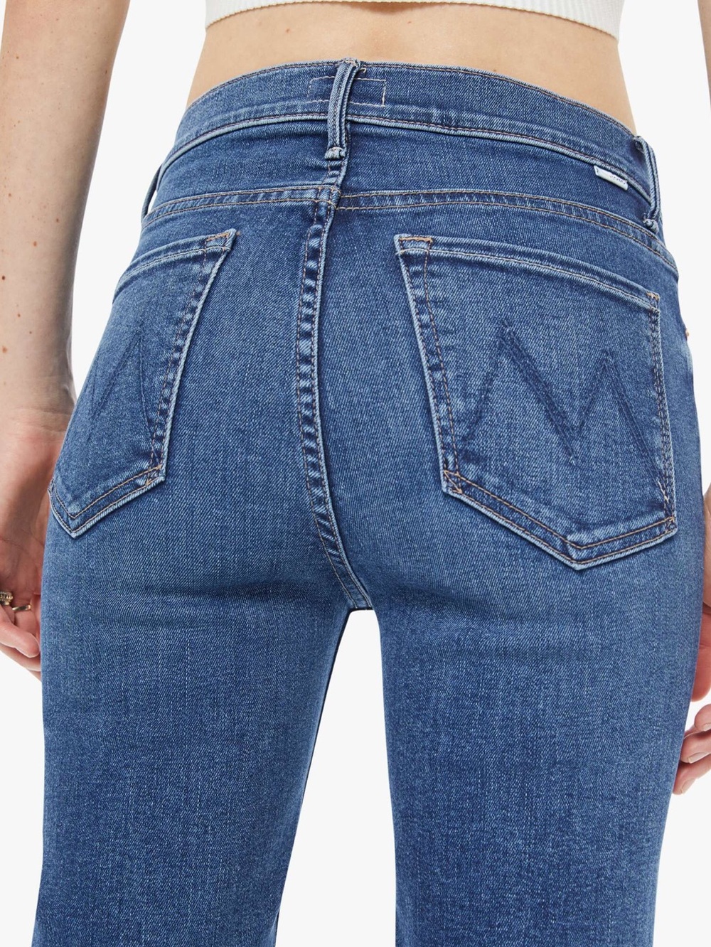 MOTHER Runaway Mid Rise Jeans Flare Slim New Size 29 Prized Possession Denim - Picture 3 of 16